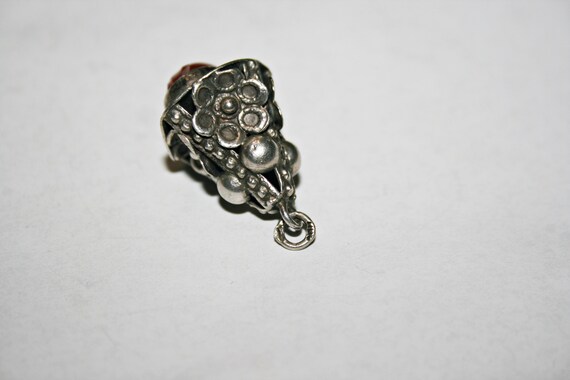Antique Sterling Silver and Carnelian Glass Fob - image 6