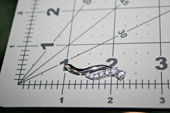 Vintage Sterling Silver and Clear Cubic Zirconia … - image 2