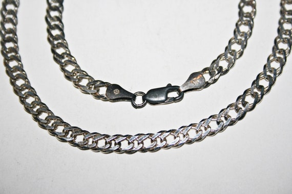 Vintage Wide Sterling Silver Chain Necklace - image 8