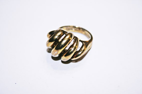 Vintage Panetta CZ and Sterling Silver Cocktail Statement Dome Ring Sz 7.25
