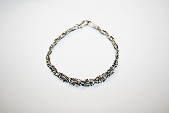 Vintage Wide Sterling Silver Chain Bracelet - image 4