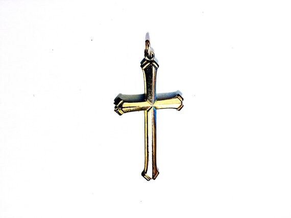 Antique Gold Filled Cross Pendant - Victorian Era… - image 2