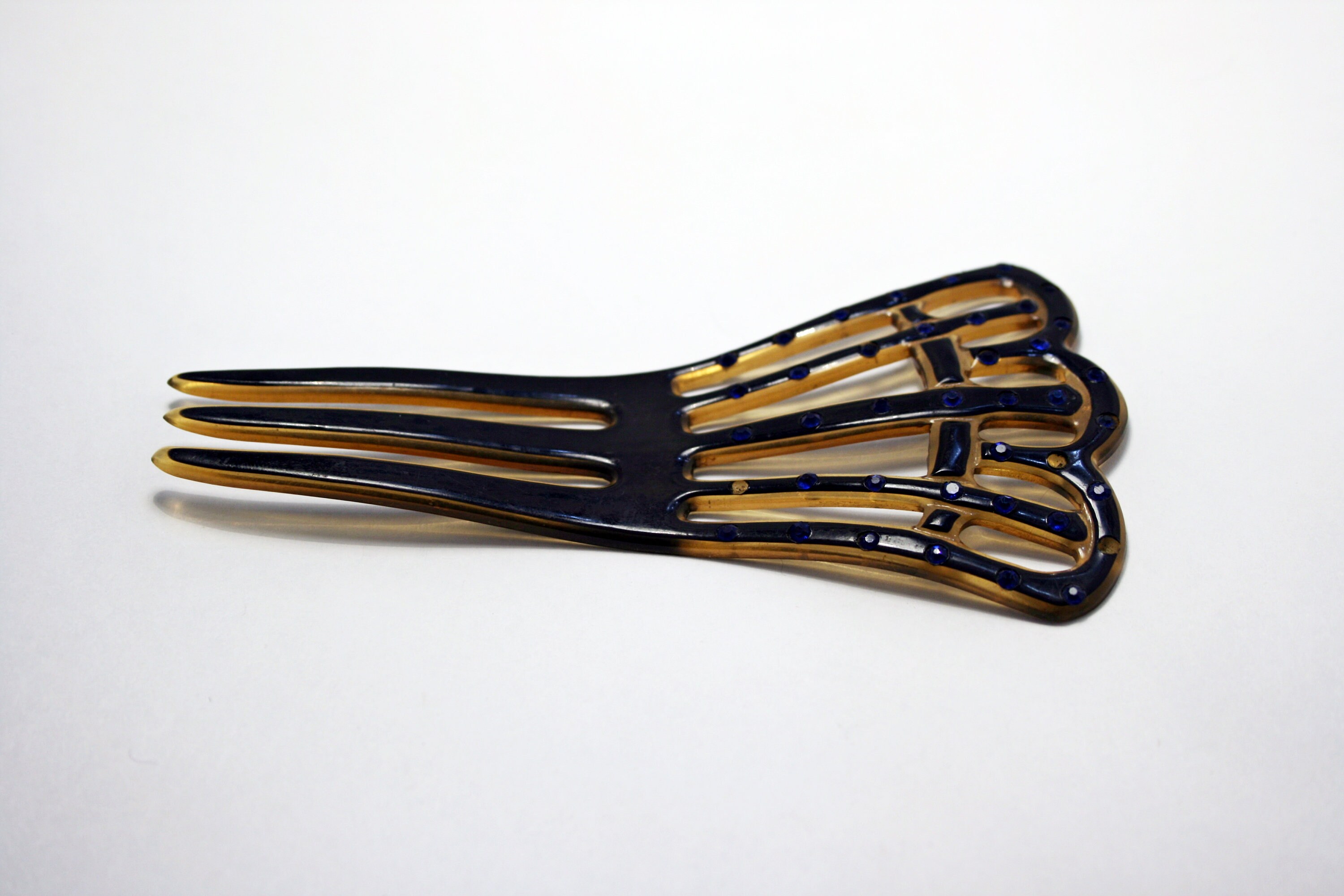 C1920s Art Nouveau Pierced Celluloid Hair Comb - Etsy