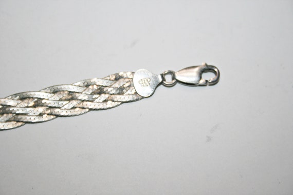 Vintage Sterling Silver Mesh Chain Necklace - image 10