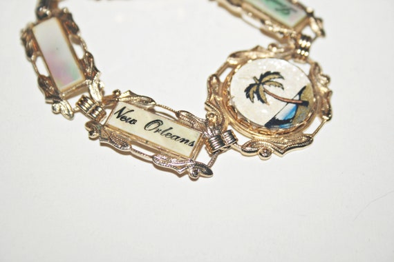 Mid Century Louisiana Souvenir Panel Bracelet - image 6