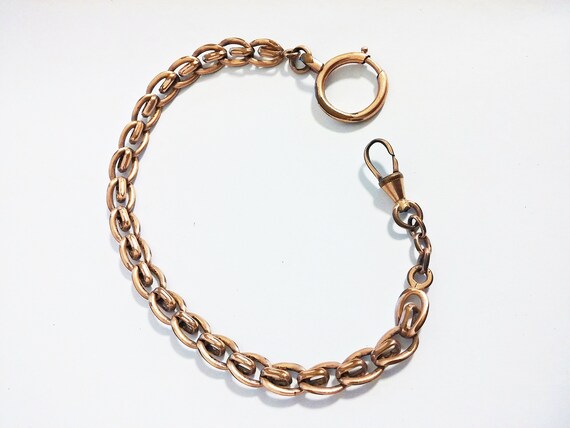 10.13" Antique French Gold Plated Watch Chain - image 7