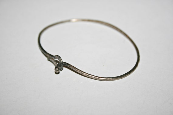 Vintage Sterling Silver Simple Bangle - image 5