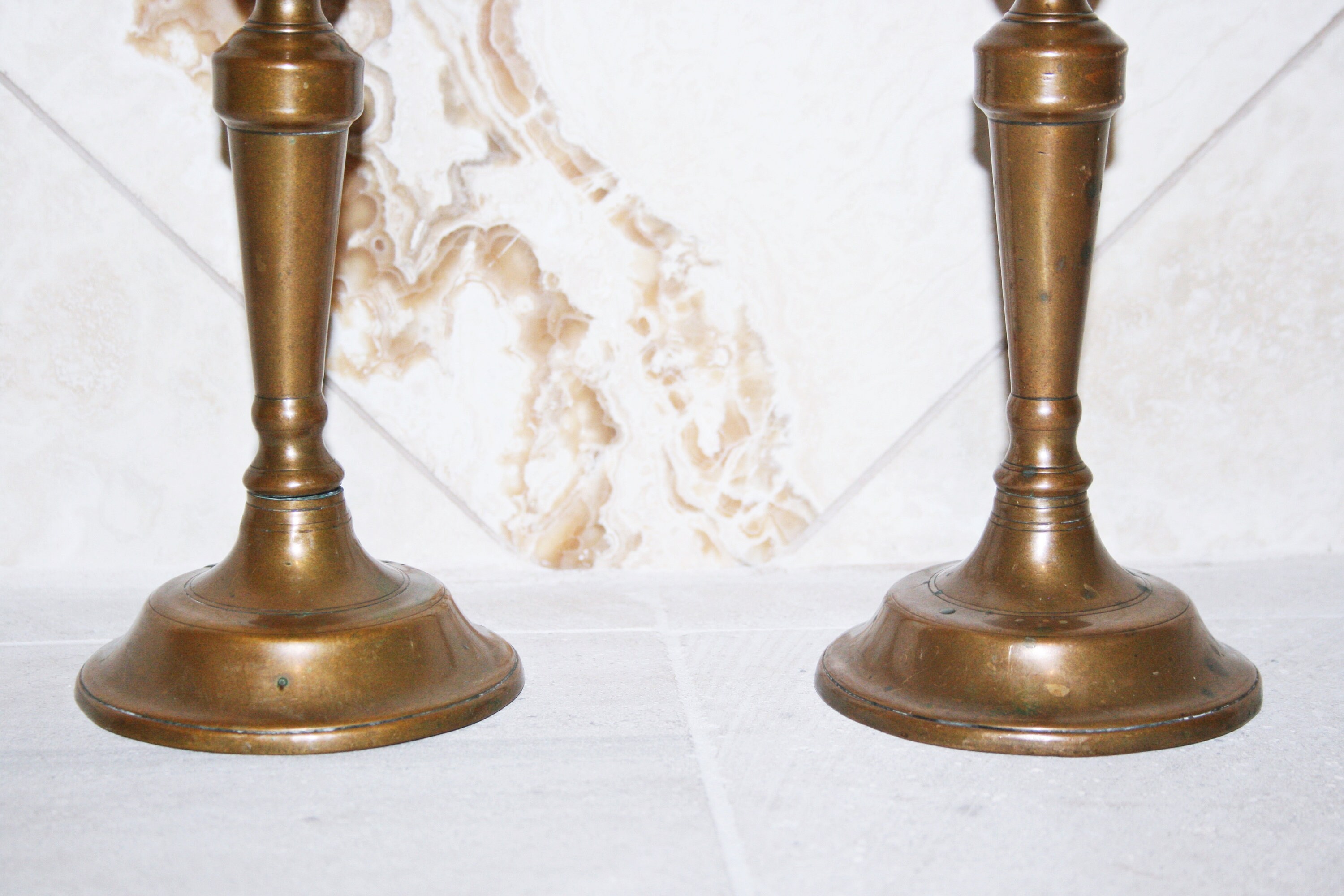Antique 8 Copper Candlestick Holders Etsy