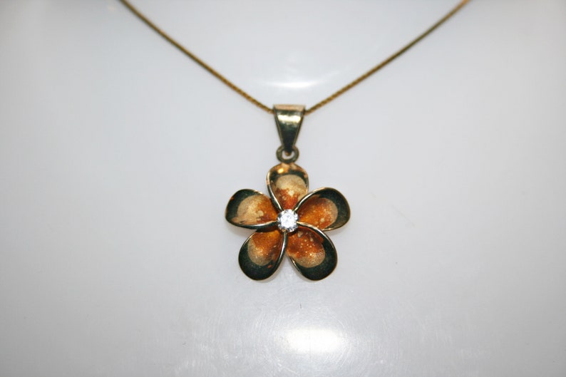 Vintage Vermeil Sterling Silver Flower Pendant on Chain