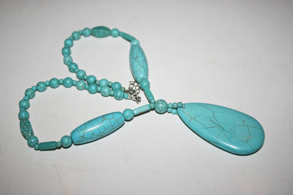 Vintage Turquoise Blue Howlite Necklace - image 6