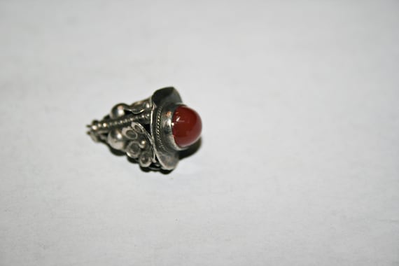 Antique Sterling Silver and Carnelian Glass Fob - image 4