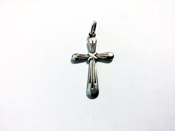 Antique 800 Silver Cross - image 4