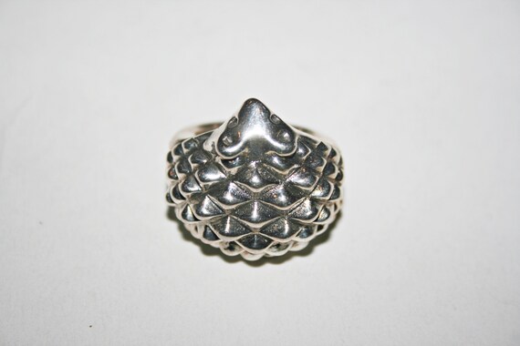 Size 6 - Vintage Sterling Silver Hedgehog Ring - image 4