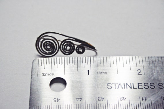 Vintage Sterling Silver Scrollwork Drop Earrings - image 3