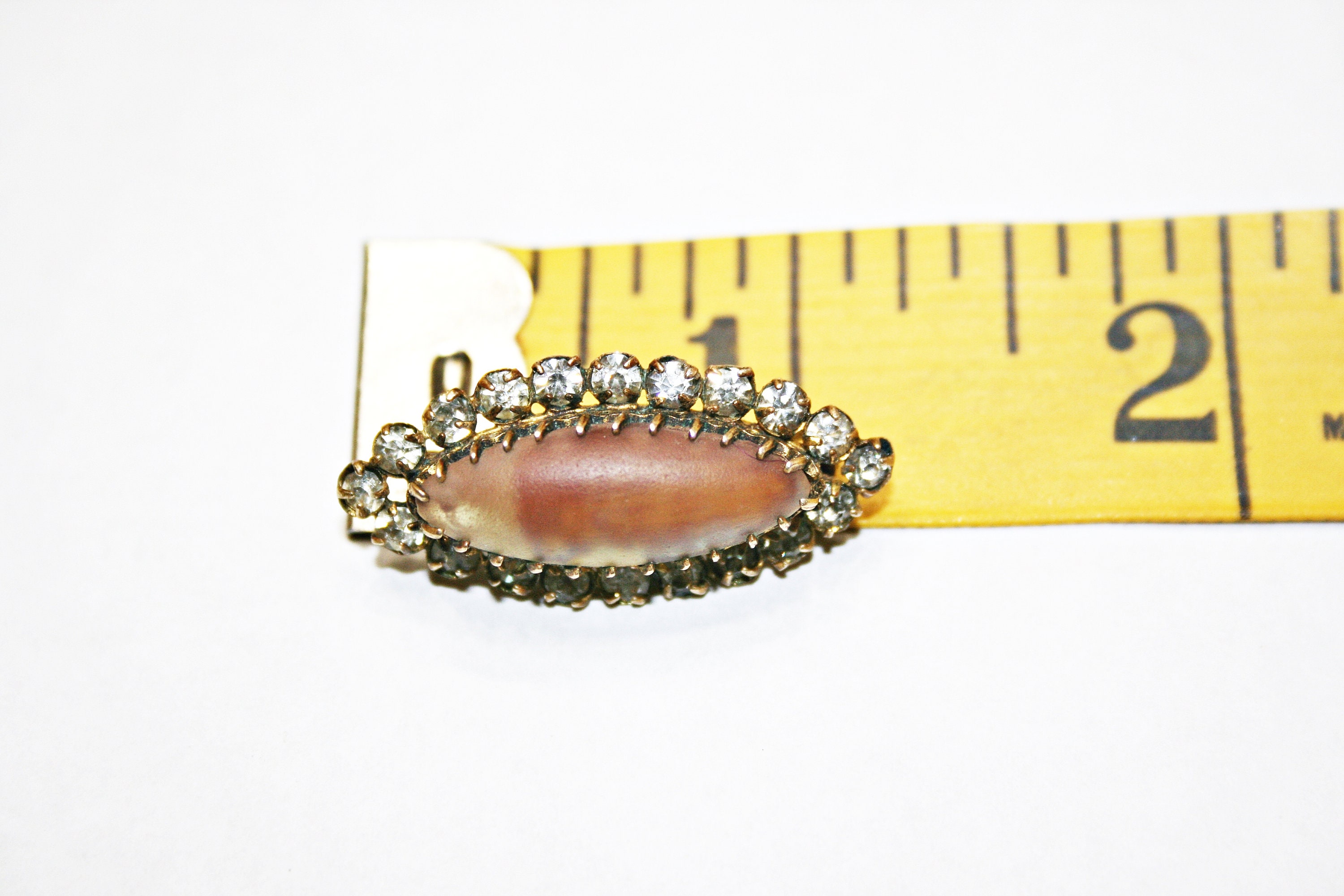 Antique Saphiret Brooch With Clear Diamantes - Etsy