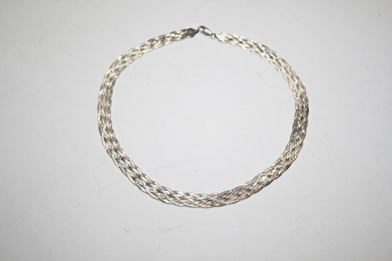 Vintage Sterling Silver Mesh Chain Necklace - image 6