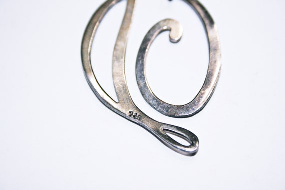 Vintage Artisan Sterling Silver Modernist Pendant - image 2