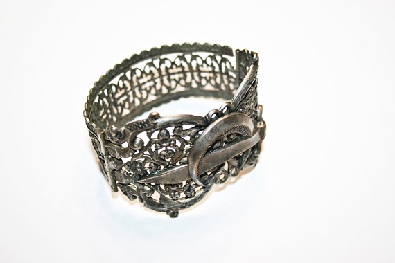 RARE Antique Masonic Shriners Cuff Bracelet - image 3