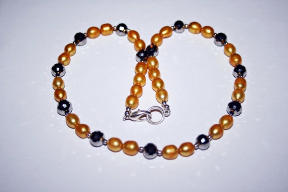 Vintage Genuine Freshwater Pearl and Faceted Hema… - image 3