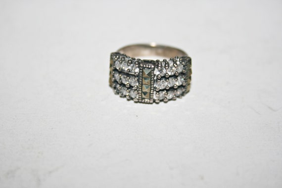 Size 6 - Vintage Sterling Silver Clear Crystal an… - image 4