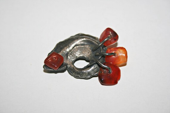 Vintage Sterling Silver and Carnelian Modernist B… - image 6