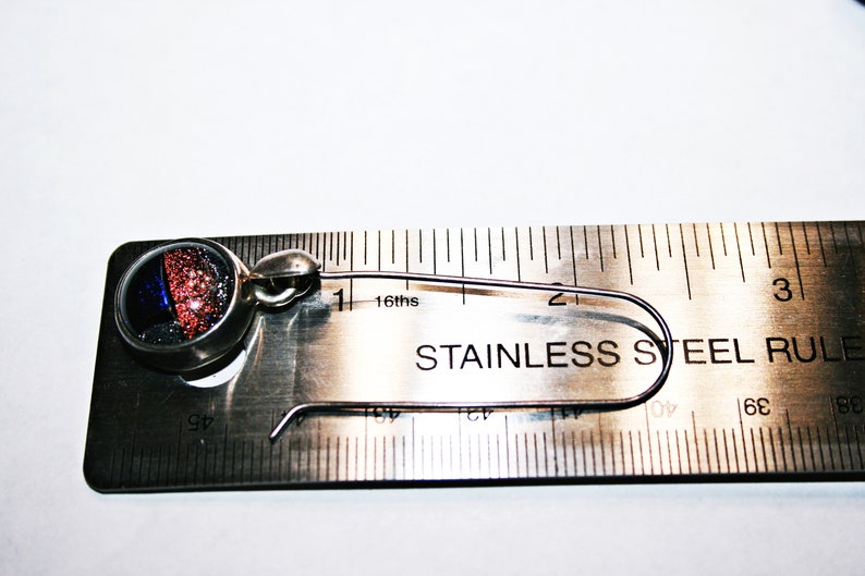 Vintage Sterling Silver Art Glass Drop Earrings
