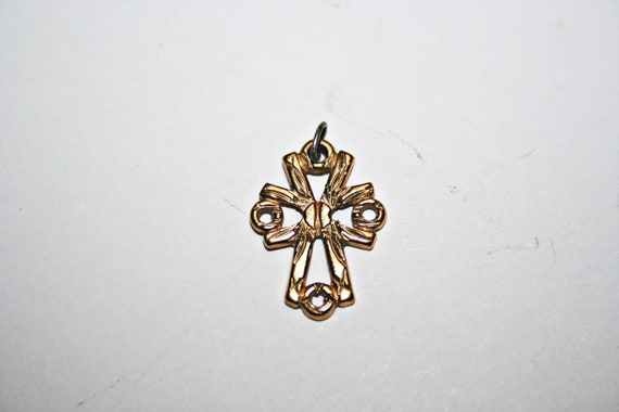 Vintage Gold Vermeil Cross Pendant - image 4