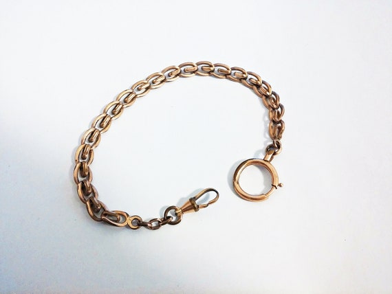 10.13" Antique French Gold Plated Watch Chain - image 5