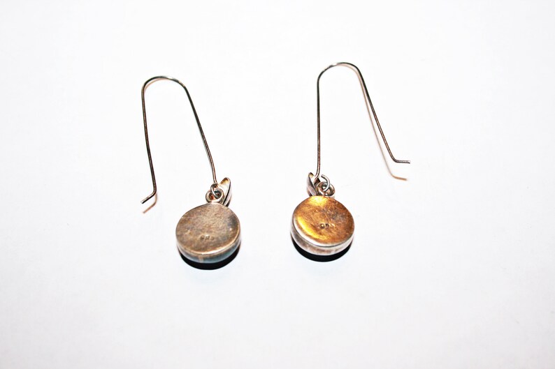 Vintage Sterling Silver Art Glass Drop Earrings