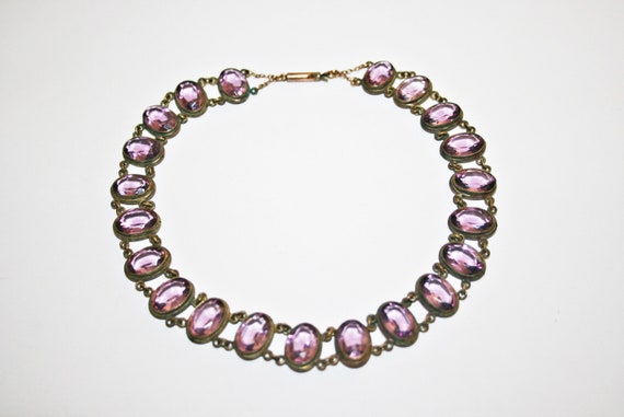 13" Antique Victorian Amethyst Paste Riviere Neckl