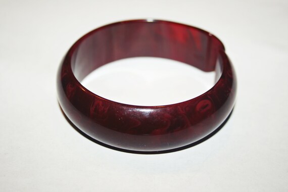Bracelet Art Déco En Bakélite Noire - Années 1930, Ciselé à La Main, Vintage, Occasion