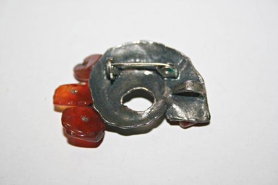 Vintage Sterling Silver and Carnelian Modernist B… - image 4