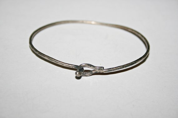 Vintage Sterling Silver Simple Bangle - image 6