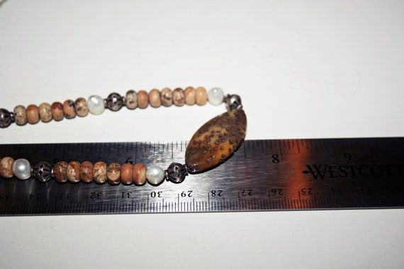 Vintage Brown Stone Necklace - image 2