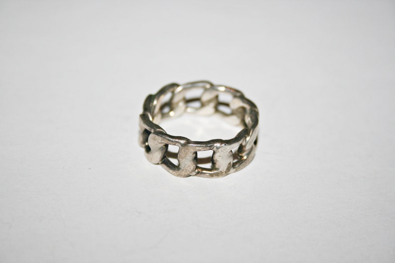 Size 10 Vintage Sterling Silver Chain Ring