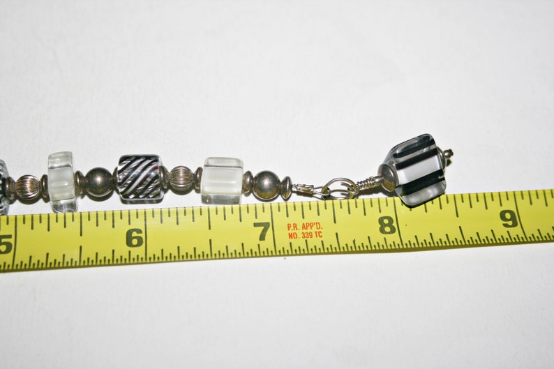 Vintage Sterling Silver Lampwork Glass Bracelet
