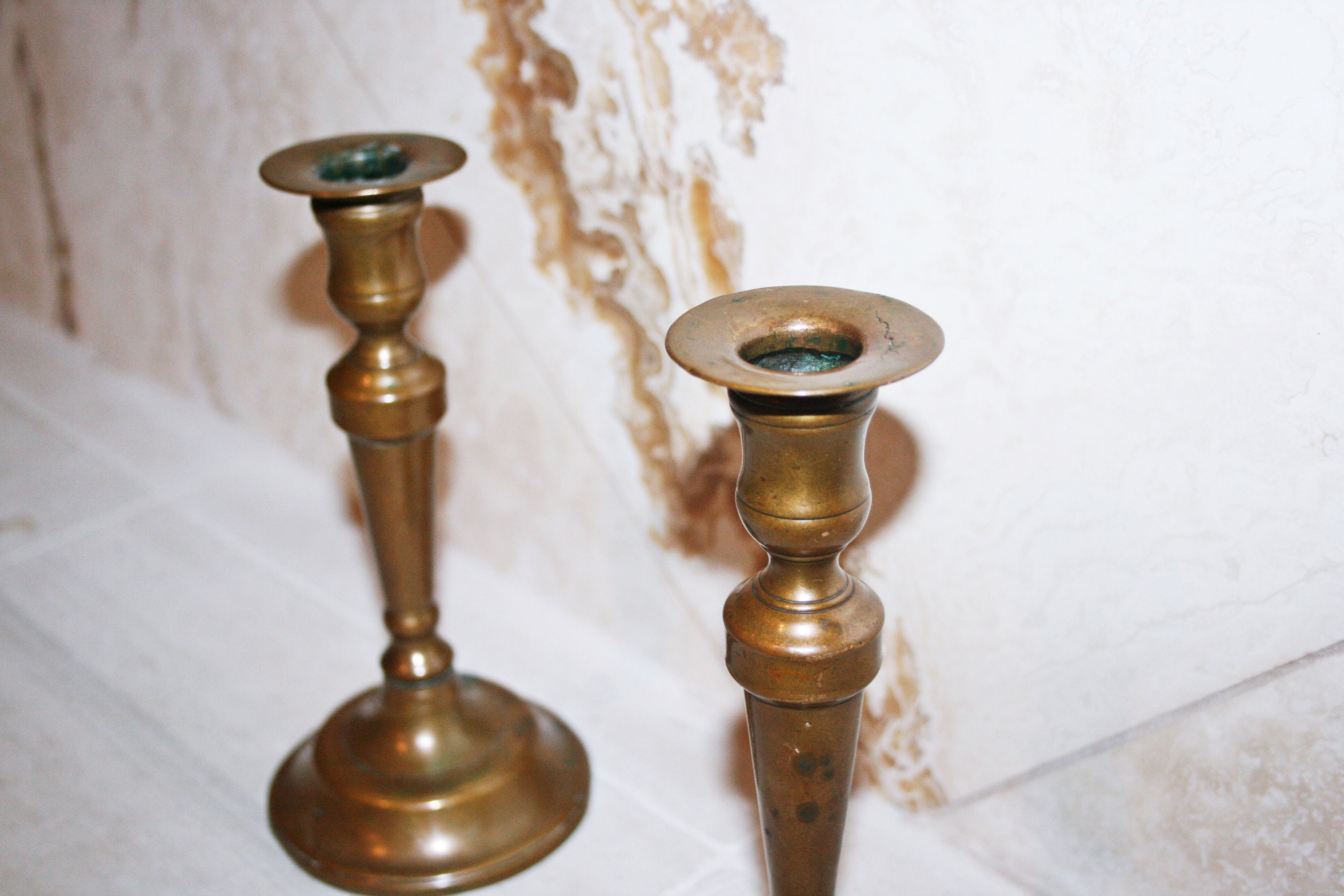 Antique 8 Copper Candlestick Holders Etsy
