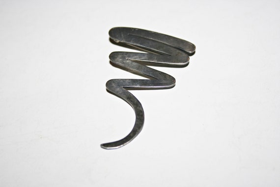 Vintage Sterling Silver Modernist Brooch - image 4