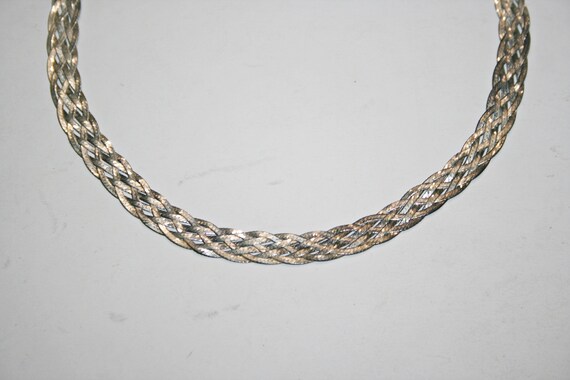 Vintage Sterling Silver Mesh Chain Necklace - image 4