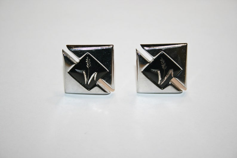 Vintage Swank Silver Tone Cuff Links