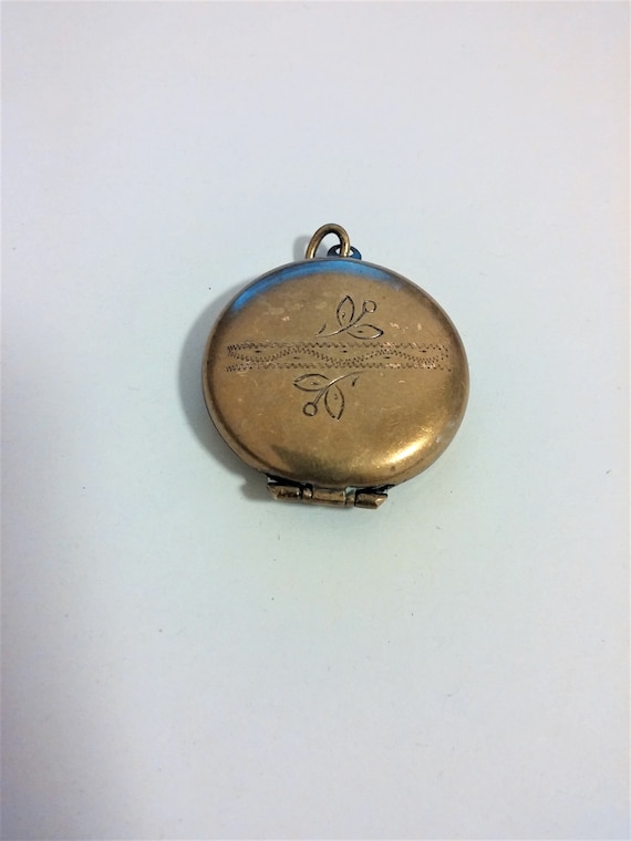 Antique Victorian French Locket Pendant Brass Nec… - image 2