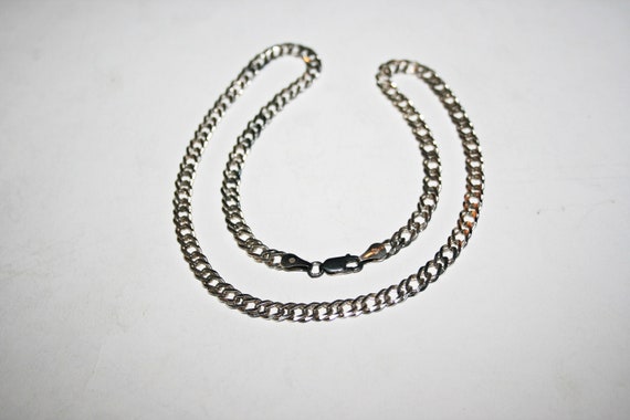 Vintage Wide Sterling Silver Chain Necklace - image 4