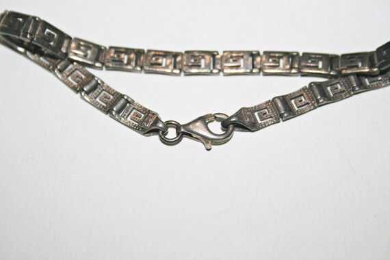 Vintage Sterling Silver Greek Key Chain Bracelet - image 7