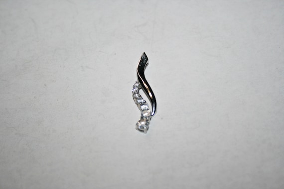 Vintage Sterling Silver and Clear Cubic Zirconia … - image 1