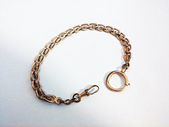 10.13" Antique French Gold Plated Watch Chain - image 4