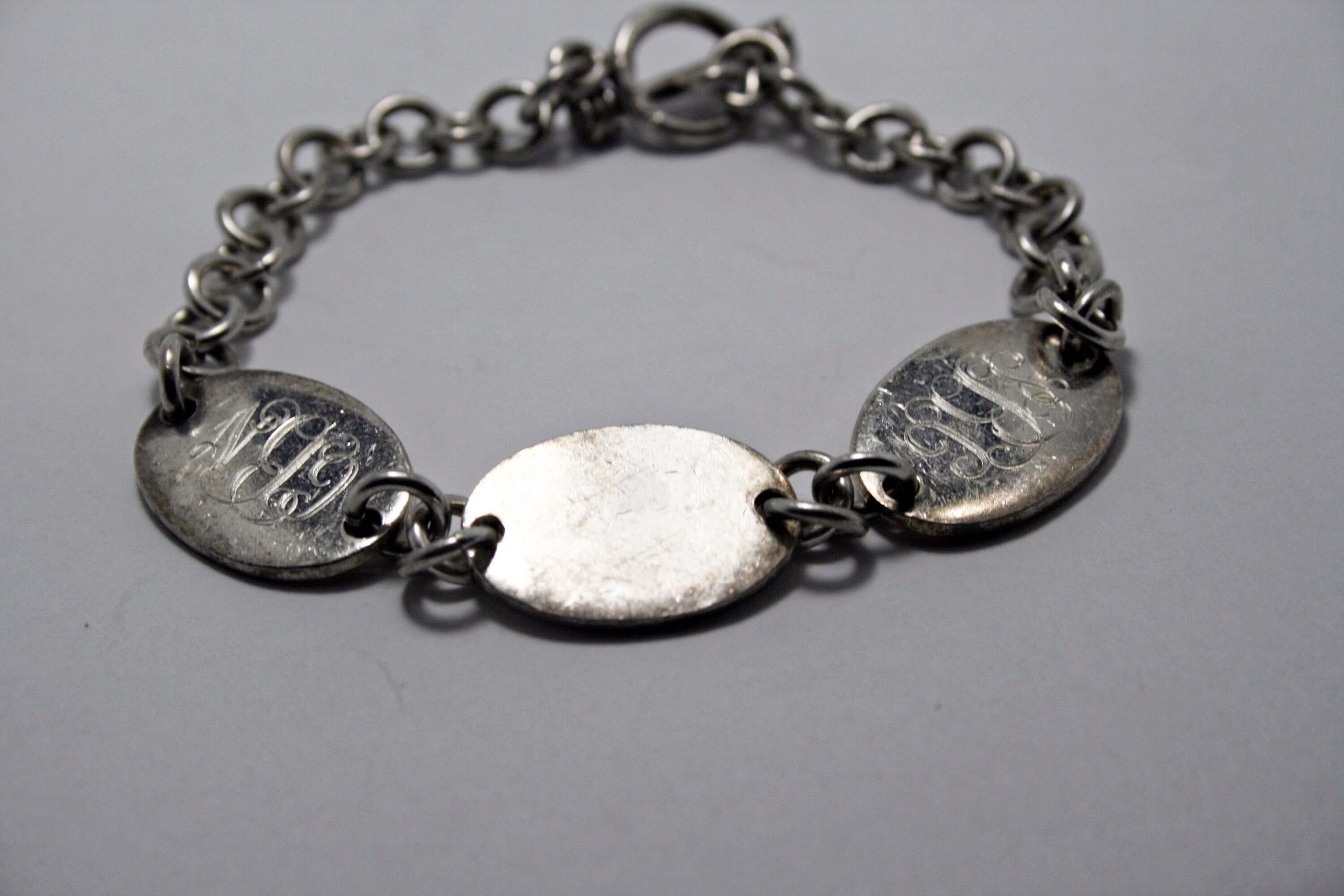 C1940s Vintage Monogrammed Sterling Silver Sweet Heart
