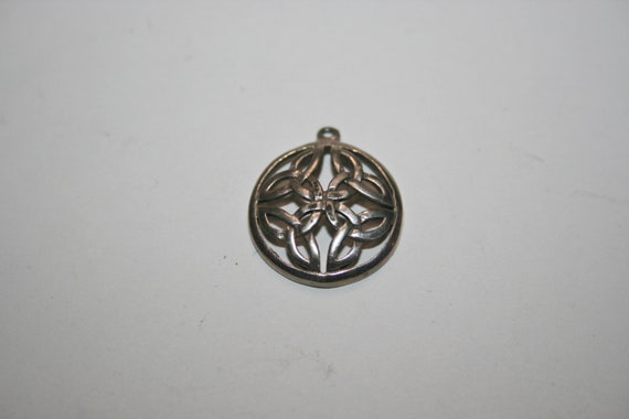 Vintage Celtic Style Sterling Silver Knot Pendant - image 1