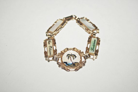 Mid Century Louisiana Souvenir Panel Bracelet - image 5