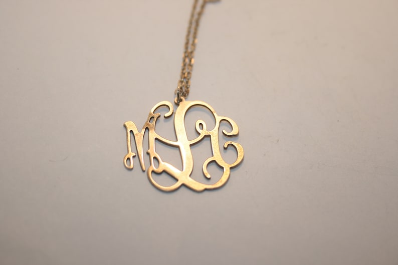 Vintage MLC Monogrammed Sterling Silver Pendant
