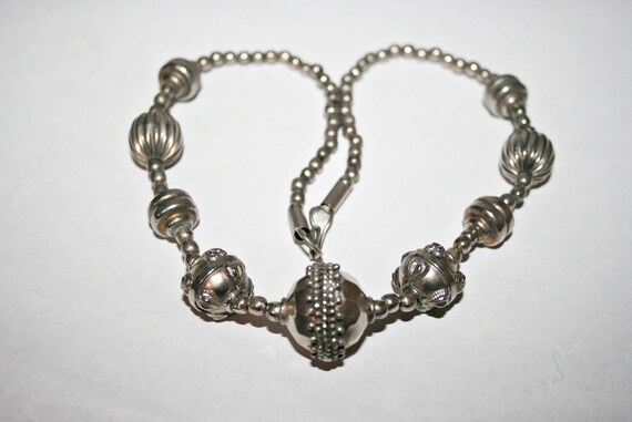 Vintage Ethnic Silver Tone Necklace - image 4